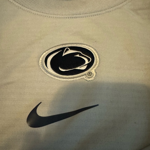Nike Gray Penn State Nittany Lions Sideline Long Sleeve V-Neck Shirt HOLES - Picture 7 of 11